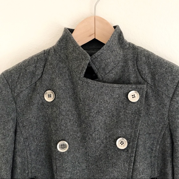 NWOT Gray Express Cropped Ruffled Wool Jacket - XS - Picture 4 of 8